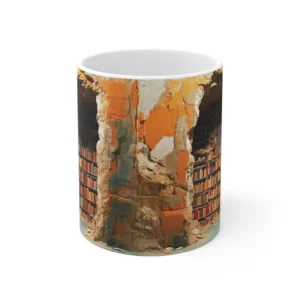 3D Bookshelf Cave Coffee Mug - 11oz