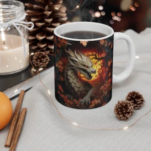 3D Image Autumn Dragon Coffee Mug - 11oz