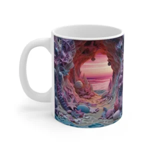 Image-Printed Beach Landscape Coffee Mug - 11oz
