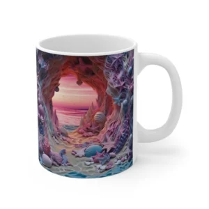 Image-Printed Beach Landscape Coffee Mug - 11oz