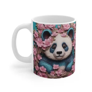 3D Image Bear and Flowers Coffee Mug - 11oz