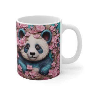 3D Image Bear and Flowers Coffee Mug - 11oz