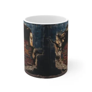 3D Image Dark Bookshelf Coffee Mug - 11oz