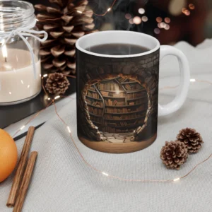 3D Image Bookshelf Coffee Mug - 11oz