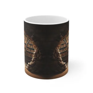 3D Image Bookshelf Coffee Mug - 11oz
