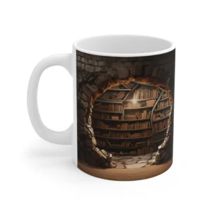 3D Image Bookshelf Coffee Mug - 11oz