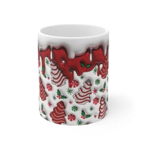 3D Image Christmas Tree Cakes Inflated Coffee Mug - 11oz