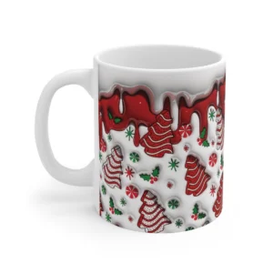 3D Image Christmas Tree Cakes Inflated Coffee Mug - 11oz