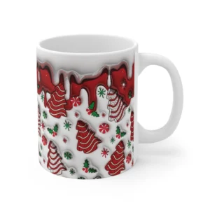 3D Image Christmas Tree Cakes Inflated Coffee Mug - 11oz