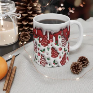 3D Image Christmas Tree Cakes Inflated Coffee Mug - 11oz