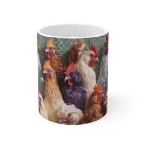 3D Image Colorful Chickens Coffee Mug - 11oz