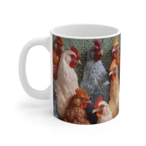 3D Image Colorful Chickens Coffee Mug - 11oz