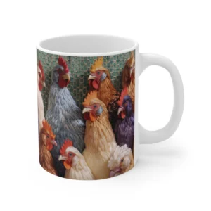 3D Image Colorful Chickens Coffee Mug - 11oz