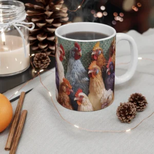 3D Image Colorful Chickens Coffee Mug - 11oz
