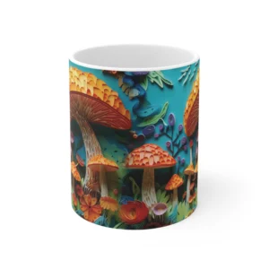 3D Image Colorful Mushroom Coffee Mug - 11oz
