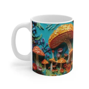 3D Image Colorful Mushroom Coffee Mug - 11oz