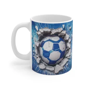 3D Image Cracking Soccer Ball Coffee Mug - 11oz