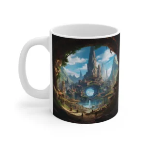 3D Image Fantasy Land In a Hole Coffee Mug - 11oz