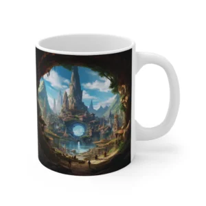 3D Image Fantasy Land In a Hole Coffee Mug - 11oz
