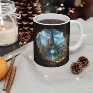 3D Image Fantasy Land In a Hole Coffee Mug - 11oz