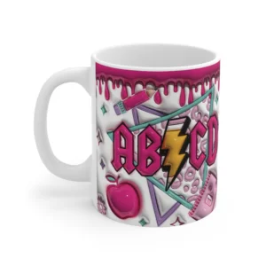 3D Image Inflated Teacher ABCD Coffee Mug - 11oz