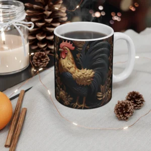 3D Image Majestic Rooster Coffee Mug - 11oz
