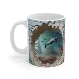 3D Image Sharks In the Ocean Coffee Mug - 11oz