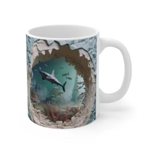3D Image Sharks In the Ocean Coffee Mug - 11oz