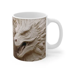 3D Image White Dragon Coffee Mug - 11oz