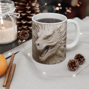 3D Image White Dragon Coffee Mug - 11oz