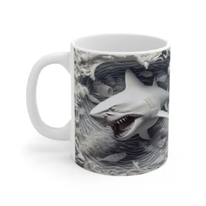 3D Image White Shark Coffee Mug - 11oz