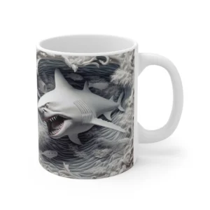 3D Image White Shark Coffee Mug - 11oz