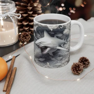 3D Image White Shark Coffee Mug - 11oz